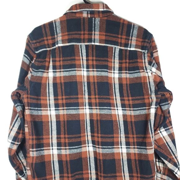 Wolverine Men's Sz M Brown Thick Flannel Plaid Long sleeve Button Down Shirt - Picture 8 of 9